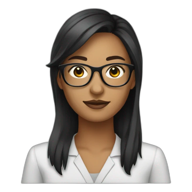 data analyst intern with glasses and black hairfemale sticker