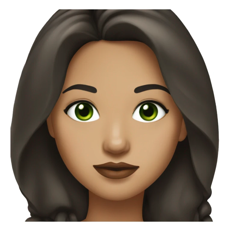 Dark brown hair,latina lips,green eyes sticker