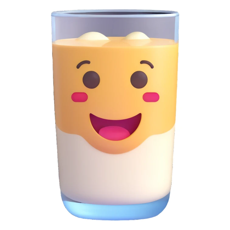 3D emoji of a glass of milk sticker