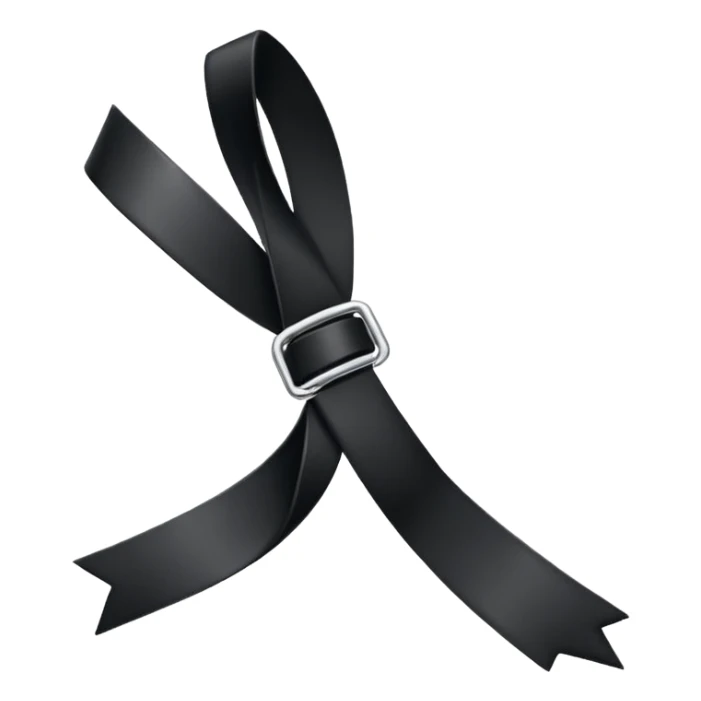 Ruban noir croisé avec 1 boucle comme celui de Crans Montana sticker