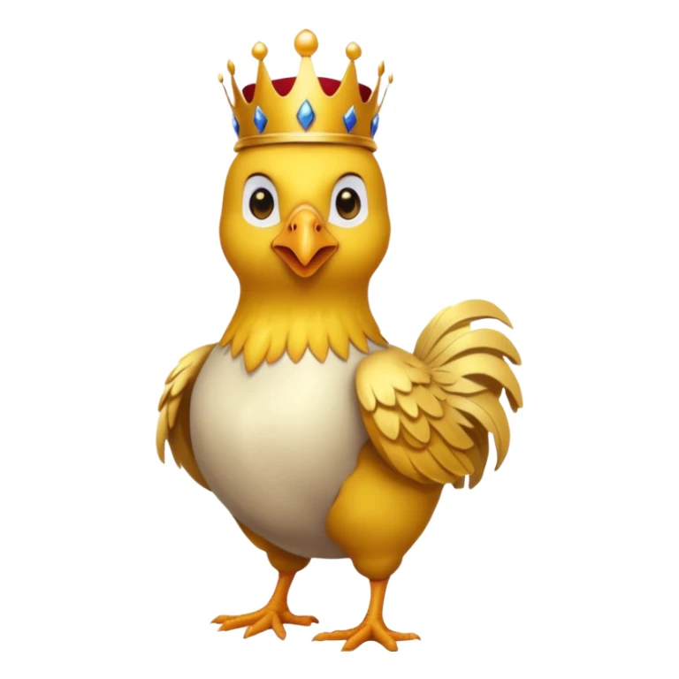 chicken King, standing, with crown, royal cloth sticker