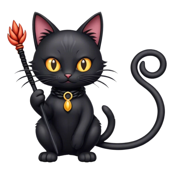 Black cat o nine tails whip sticker