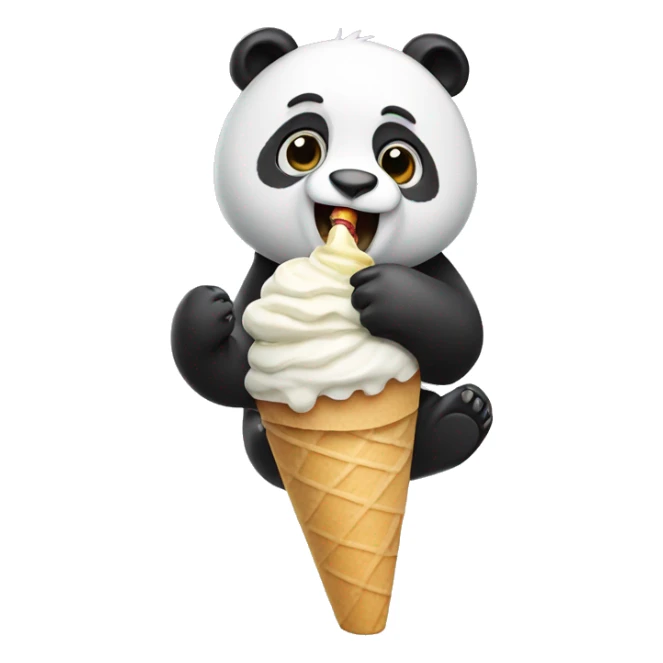 Panda eating ice cream sticker