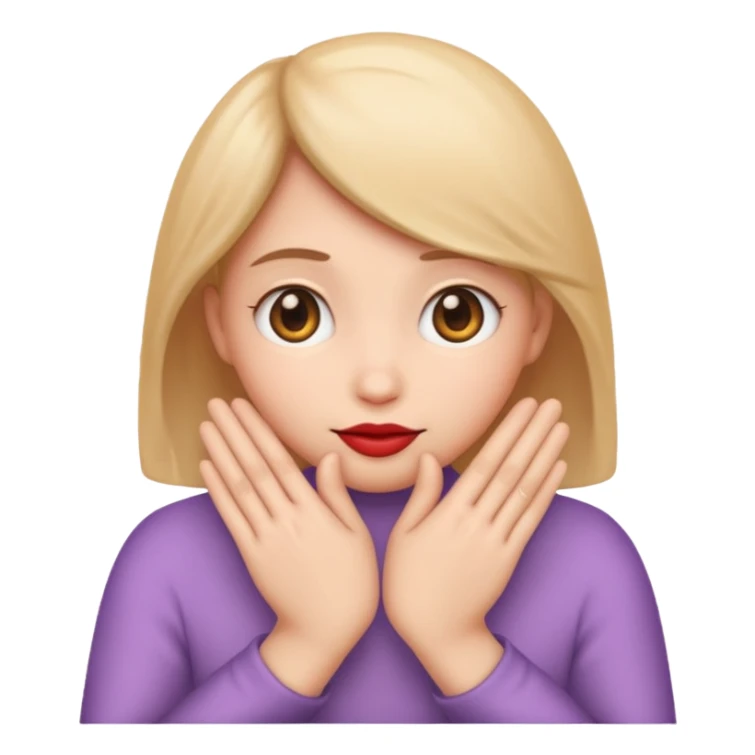 A single emoji that's feeling shy. In love. But hiding behind hands.  sticker