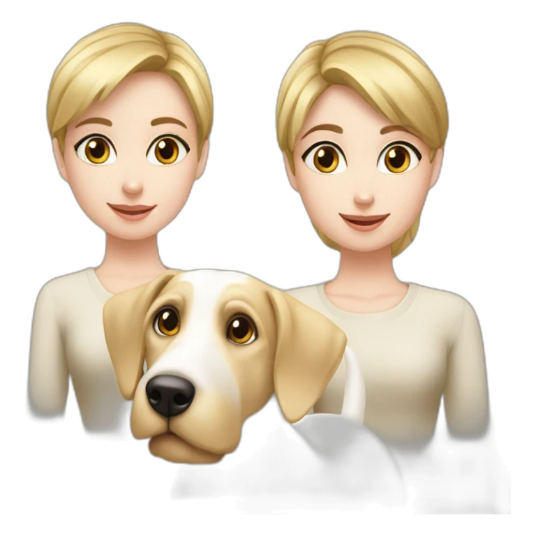Parson Russell With 2 girl blond sticker