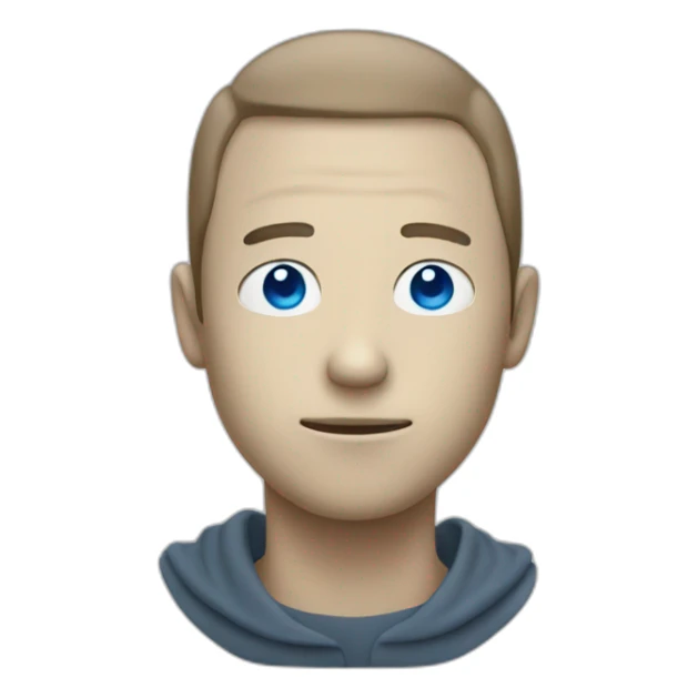 Blue man with White eyes and white mouth sticker