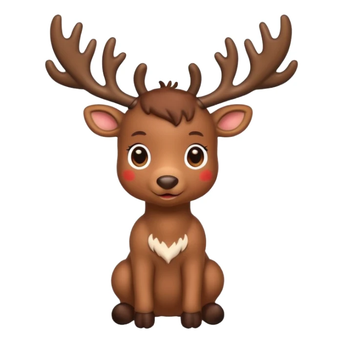 reindeer baby  cute, full body LIGHTS on his horns sticker