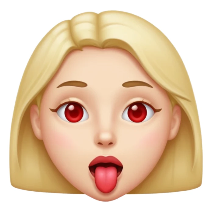 Heart eyes with tongue out sticker