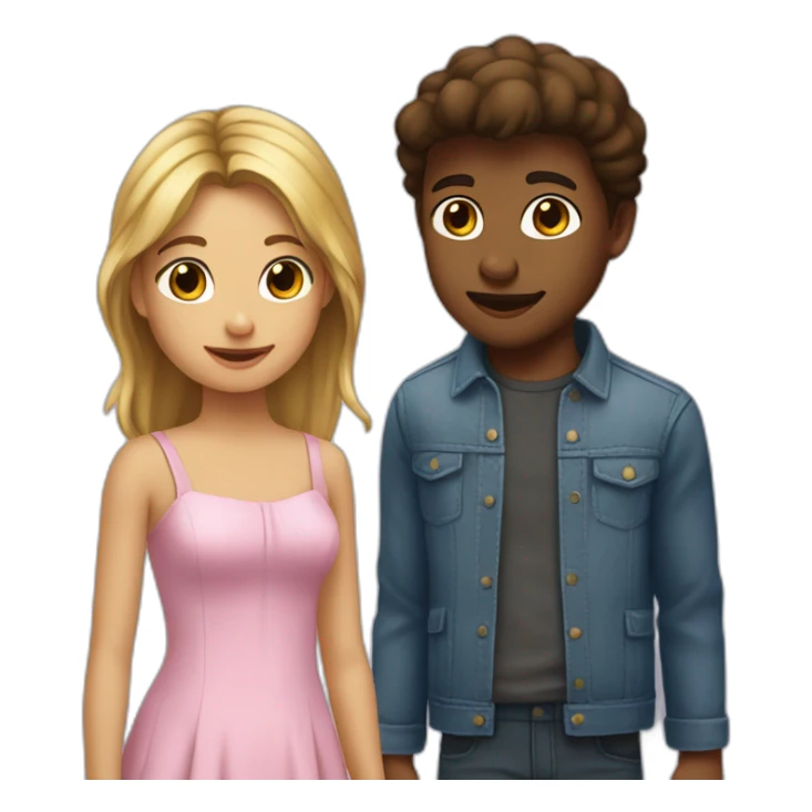 Garcon fait un câlin à une fille sticker