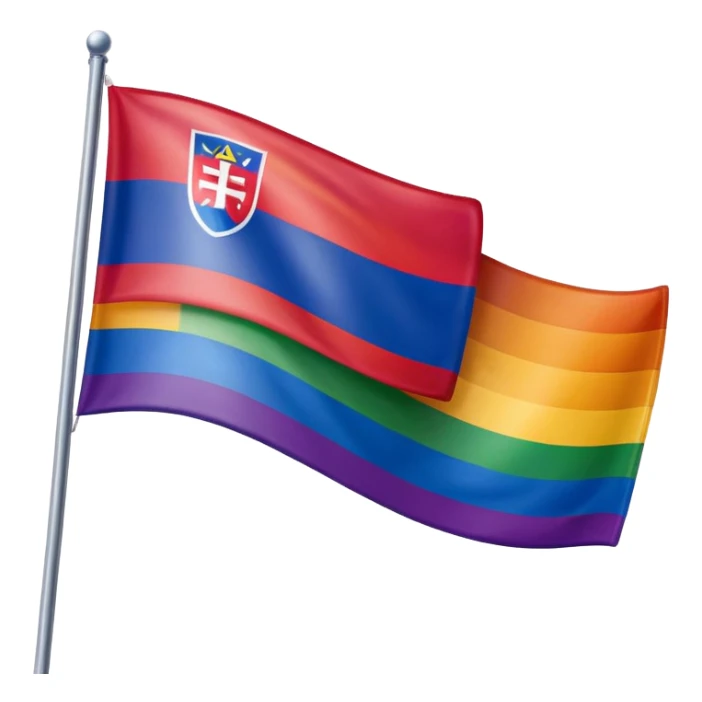 A slovak flag combined with a gay flag sticker