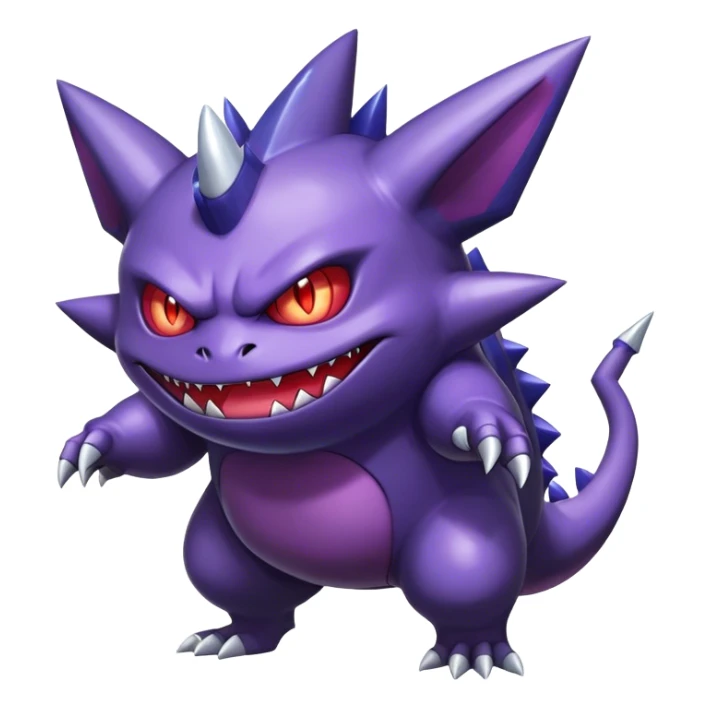 Shiny Dark Gengar-Haunter-Nidoking-fusion-hybrid full body sticker