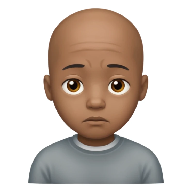 Little bald sad black boy no tears sticker