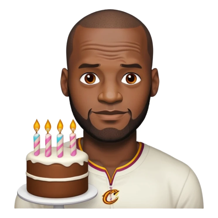 can you make a lebron bald and with a cake sticker