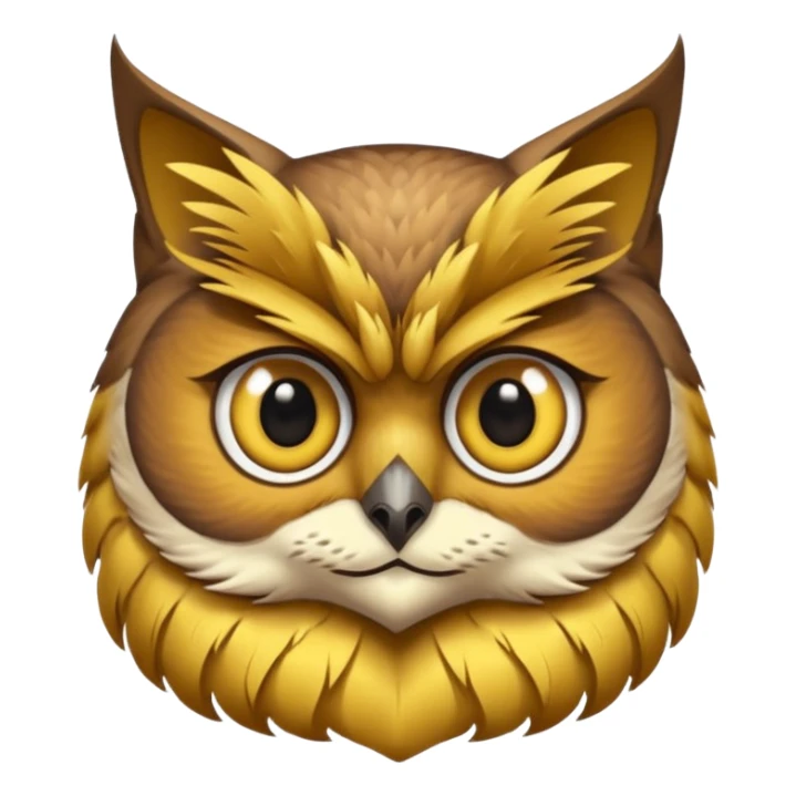 Corp de Hibou avec une tête de chat sticker