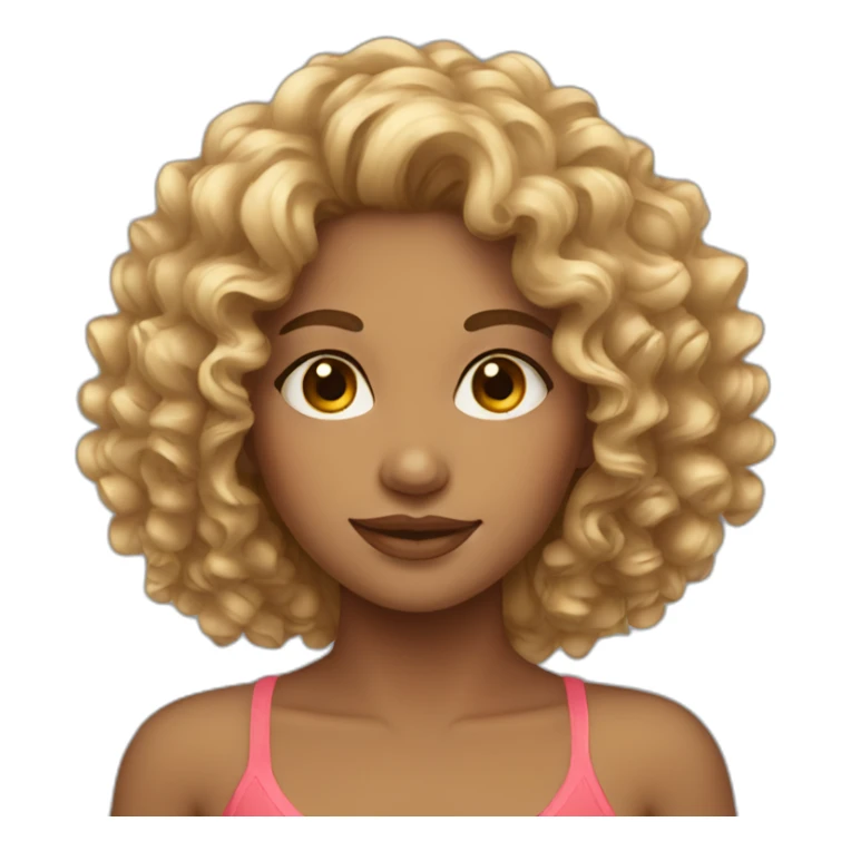 beautiful girl with curly hair sticker