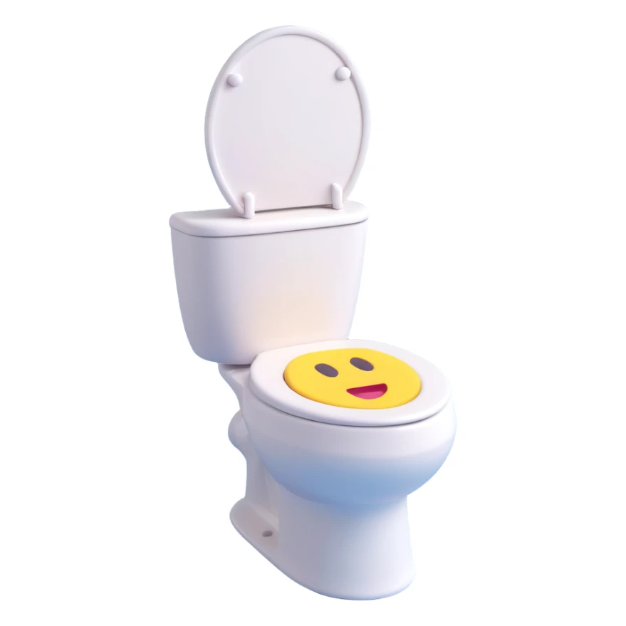 skibidi toilet, a toilet with a head, 3D emoji style sticker