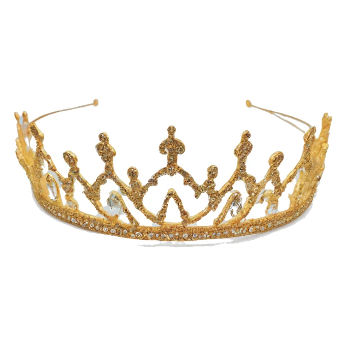 dainty gold crown crystal tiara  headband sticker