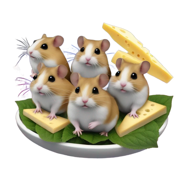 hamster cult with cheese and weed in space on ufo sticker