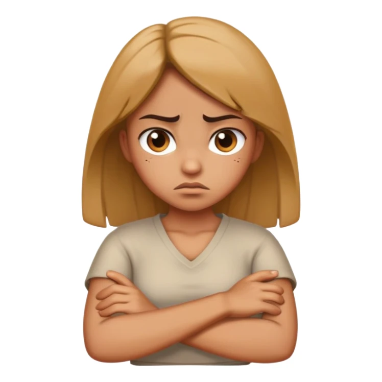 girl crossing arms over chest angry sticker