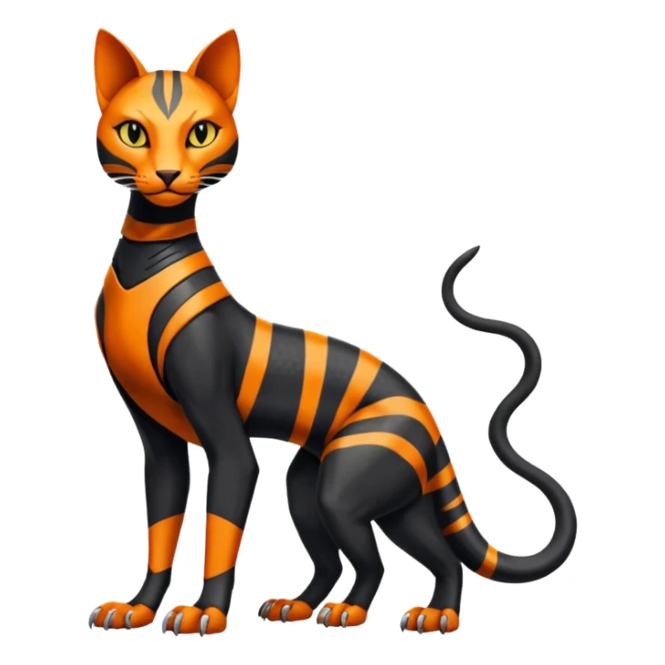 Salandit-Bastet-Fakémon-hybrid-creature (full body)  sticker