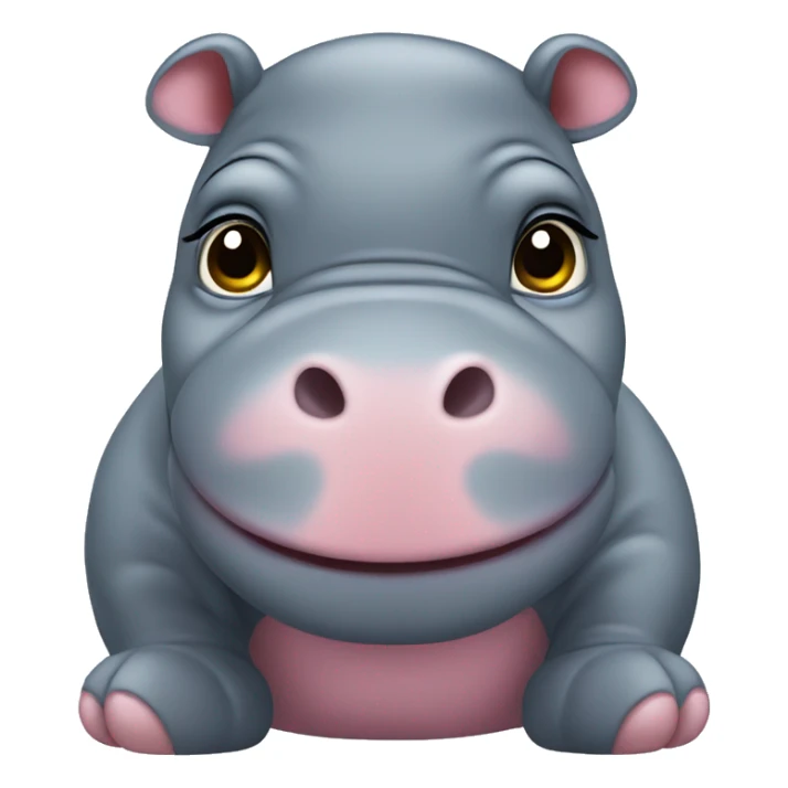 Make a emoji with baby hippo that’s looking cute, her face looks cute  sticker