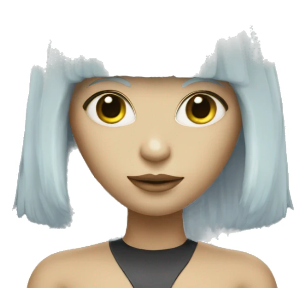 alien from space with platinum blonde fringe hair sticker