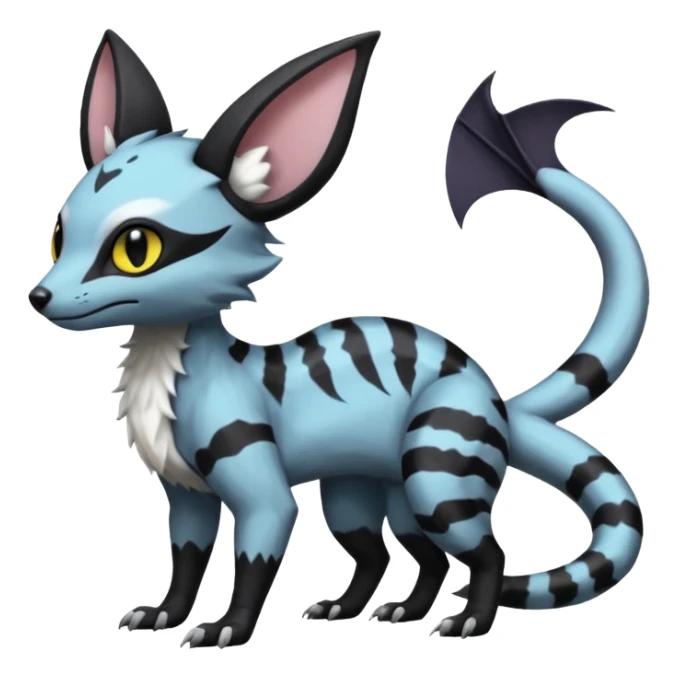 White Salandit-Umbreon-Genet-Noivern-Civet-Hybrid (Full body) sticker