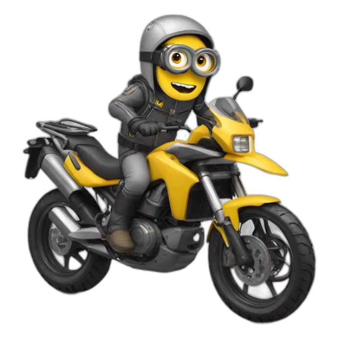 Minion on trail grey motobike sticker