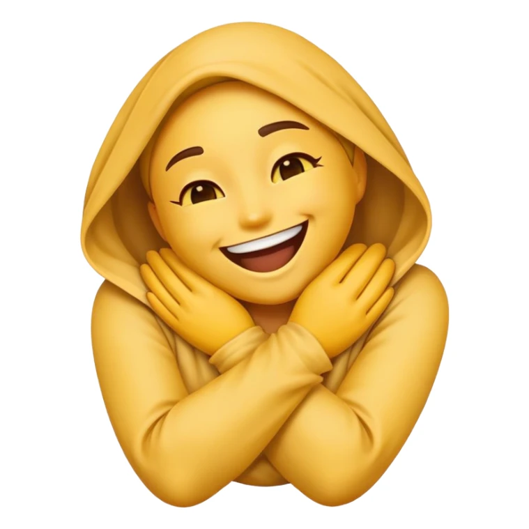 emoji hands wrapped around neck laughing  sticker