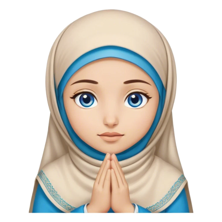 Turkish beautiful finish Konya girl blue eyes with hijab and with namaz sticker