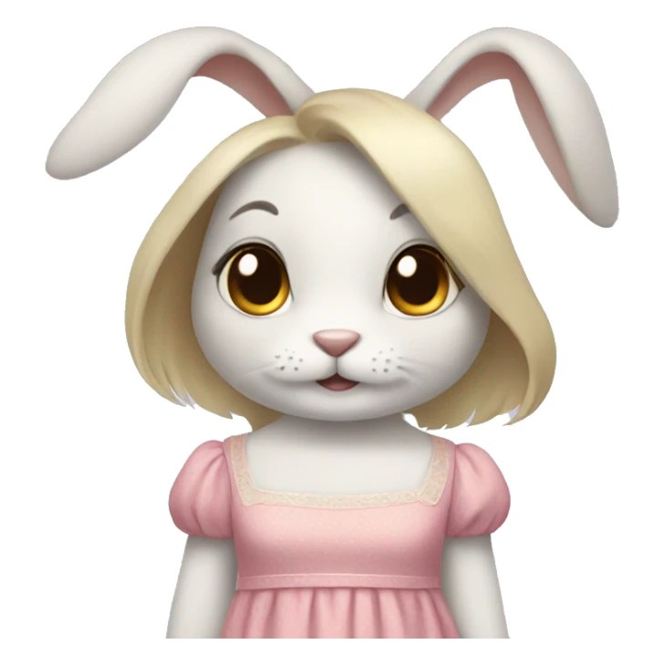 Bunny wearing a dress sticker