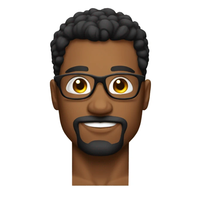 Bodybuilder pelo negro sin barba sin bigote cuerpo entero con gafas sticker