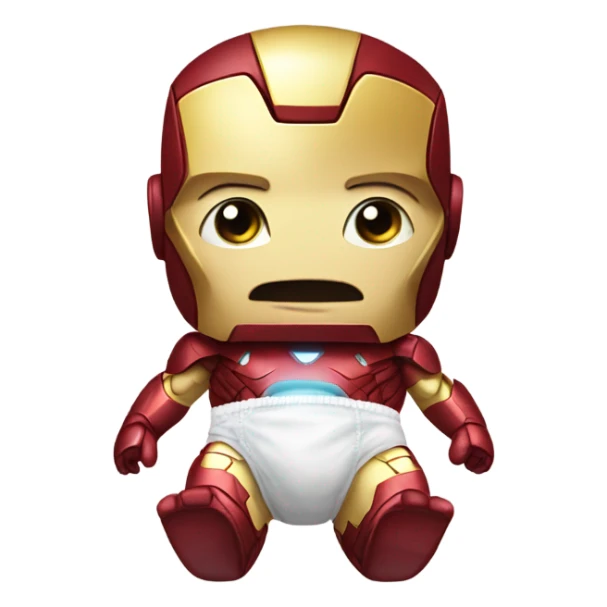 Iron man in a baby diaper sticker