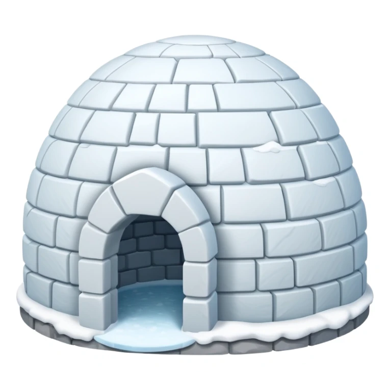 igloo with snow covered half of the top sticker