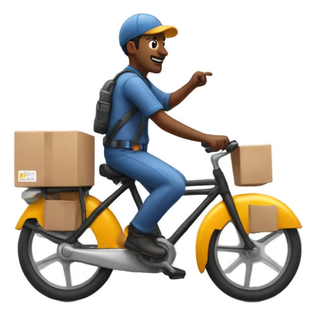 delivery man on a bike sticker