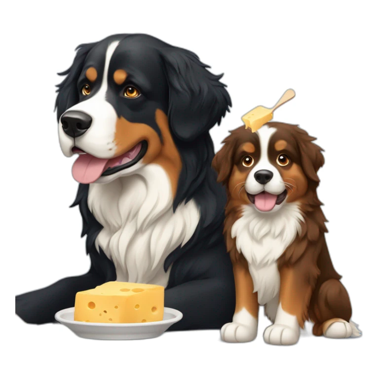 cheese fondue and bernese mountain dog sticker