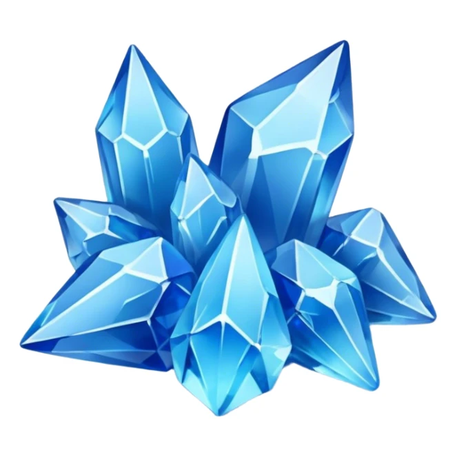 5 small blue  shards cristals forming a small pile sticker