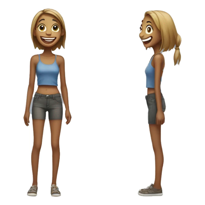 Skinny girl laughing  sticker