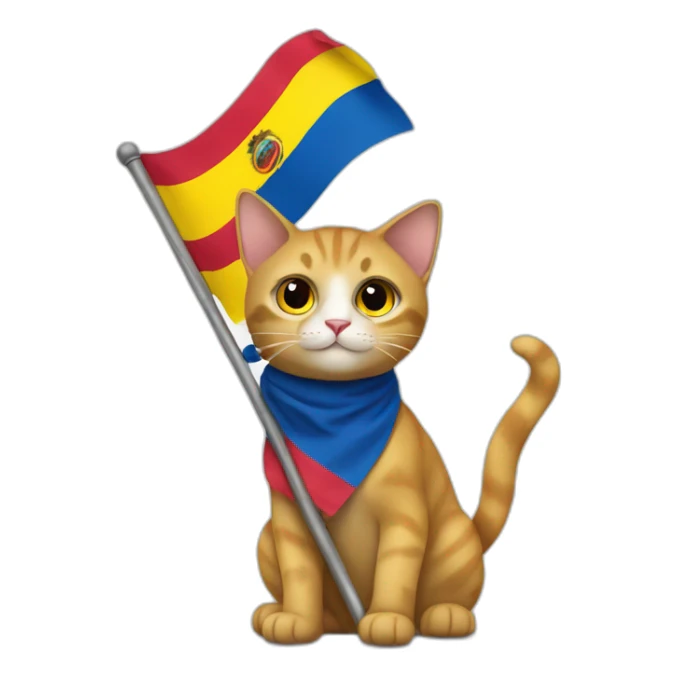 cat, dj, con la bandera de ecuador sticker