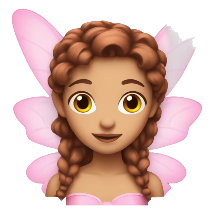 pink fairy with brown hair sticker