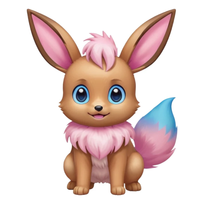 Kawaii Shiny Colorful Pastel Eevee Full Body sticker