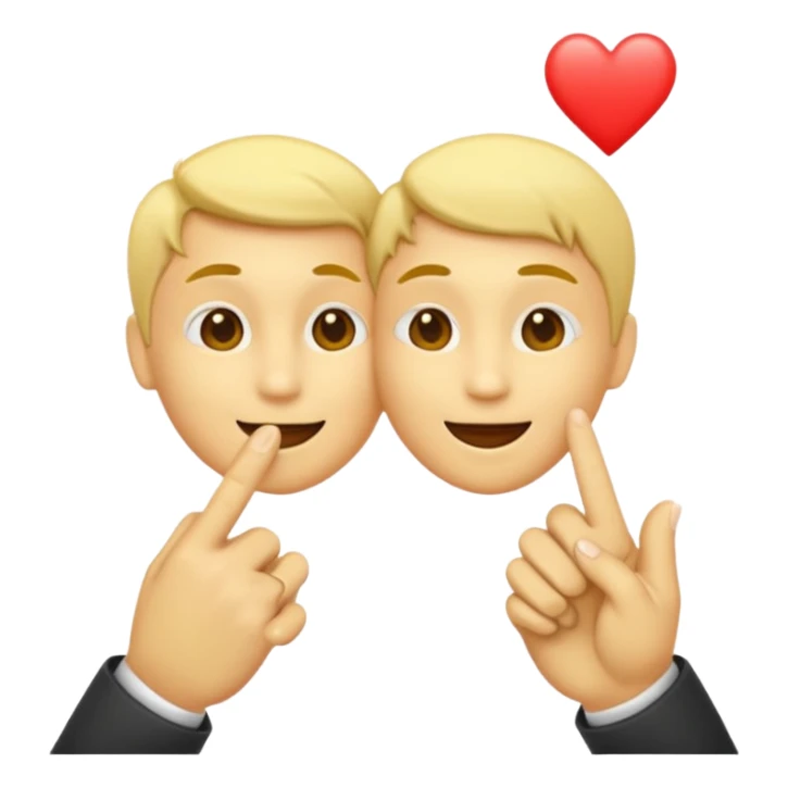 Classic emoji holding pointer and index fingers stuck together he just kissed into the air in solitude sticker