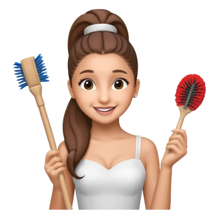 ariana grande holding toilet brush sticker