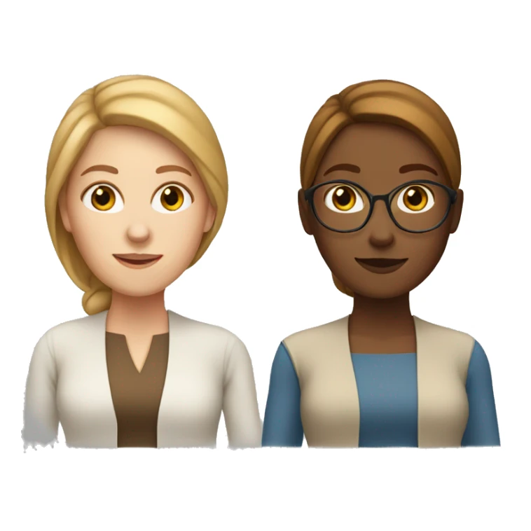 White woman Teacher with brown long hir without glasses sticker