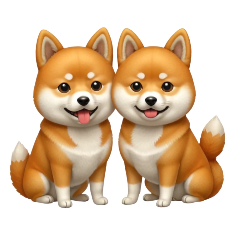 Two Shiba Inus, one is orange the other white, visibly arguing sticker