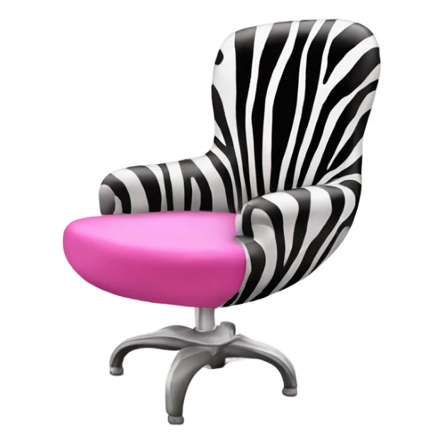 High heel shoe chair in zebra and pright pink  sticker