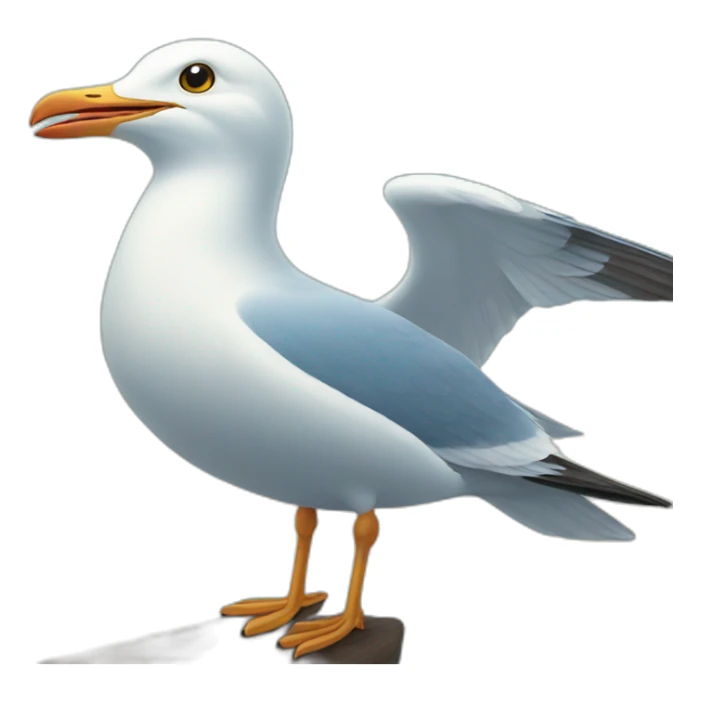 Flying Light blue sea bird seagull sticker