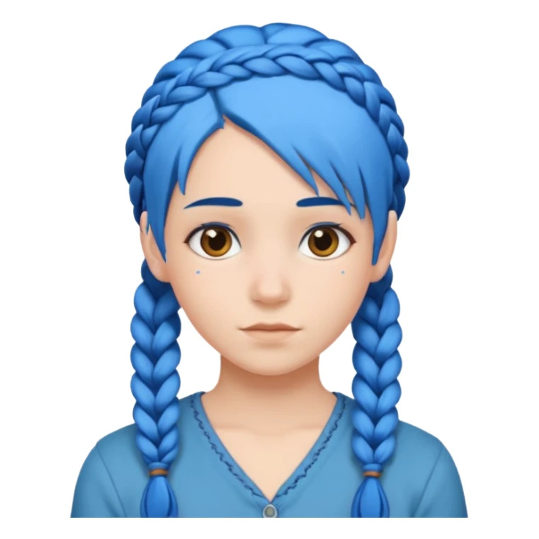 blue hair with braids sticker