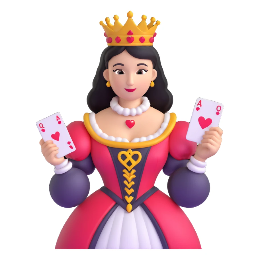Queen of Hearts from Alice in Wonderland, holding a playing card sticker