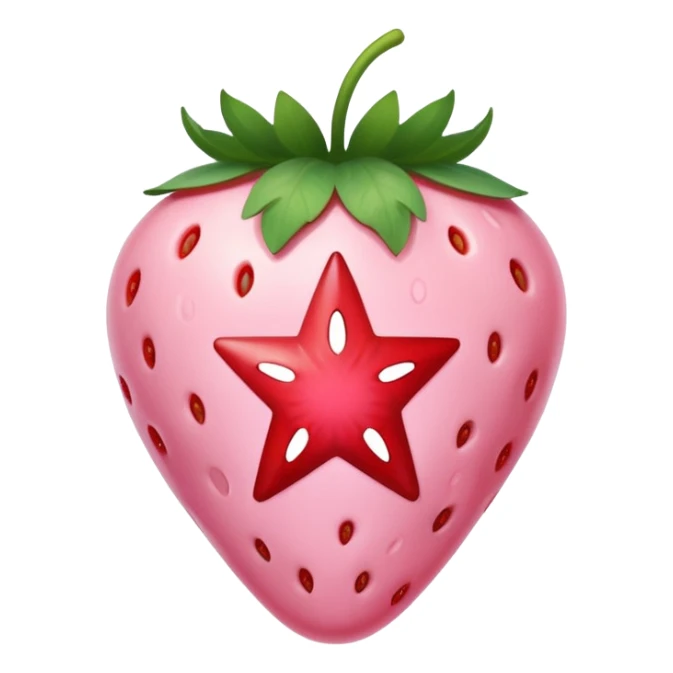 Light pink strawberry with red pentagram  sticker